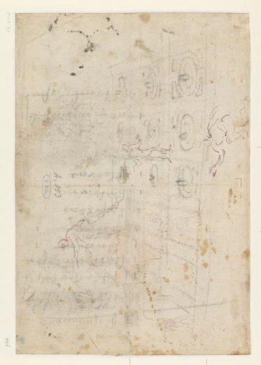 Sketches of an Ornamental Flower Garden and Three Figures
