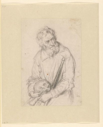 Old Man with Skull and Staff