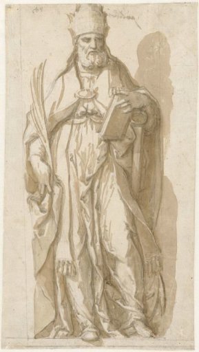 Pope Clement I standing in a niche