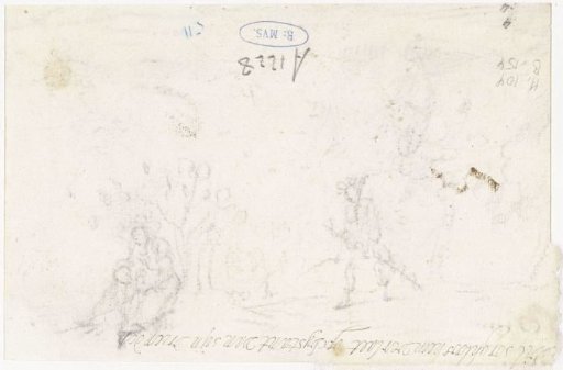 Pastoral scene with two figures