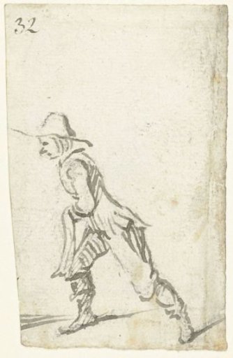 Boy holding a sash or scarf (?), to the left