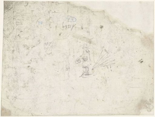 Sketch of a standing man with a hat in his hand