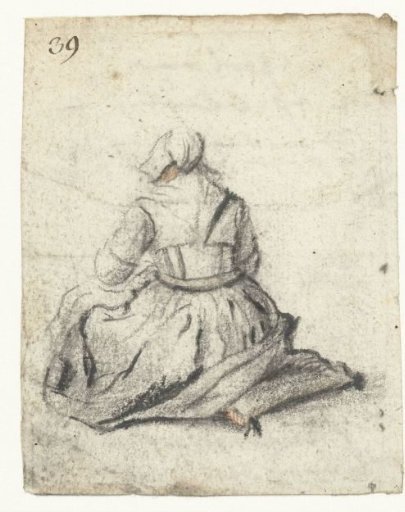 Woman Seated on a Cushion, from Behind