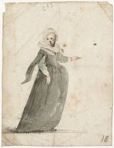 Standing woman with raised arm