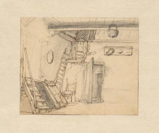 Corner of the interior of a barn