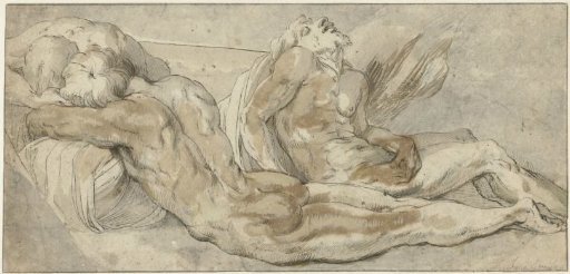 Three reclining men
