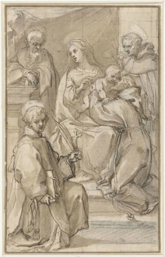 Design for an altarpiece with the Holy Family and Saints
