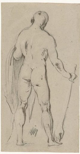 Standing male nude, seen from the back (Hercules?)
