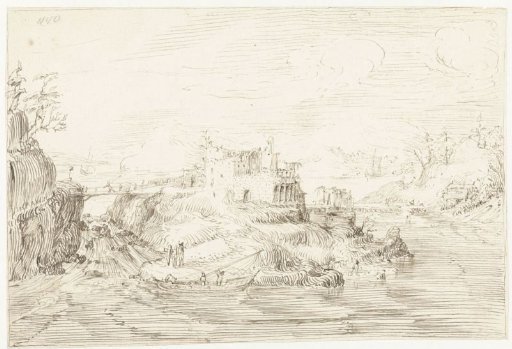 Coastal Landscape with Ruins