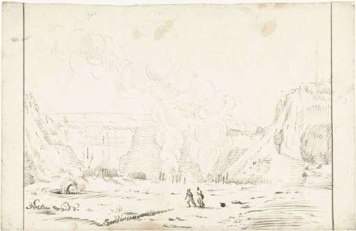 Sketch of the Solfatara near Pozzuoli, outside Naples