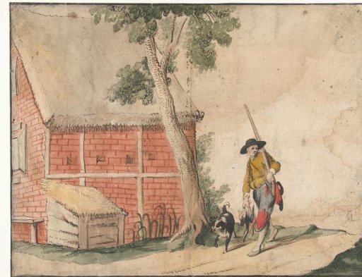 Hunter with birds in hand