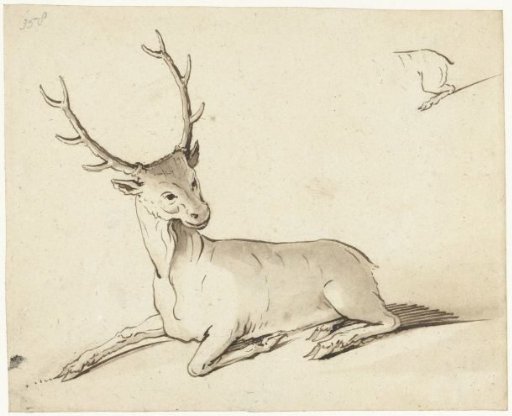 Study sheet with two stags