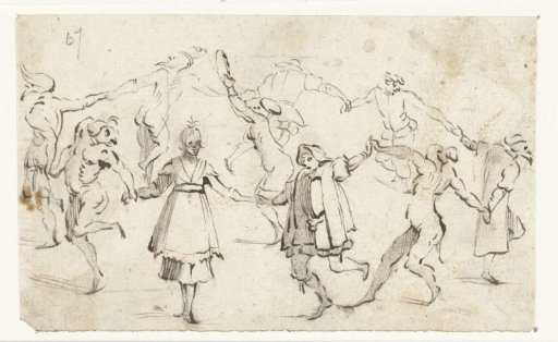Dancing figures from the Commedia dell'Arte