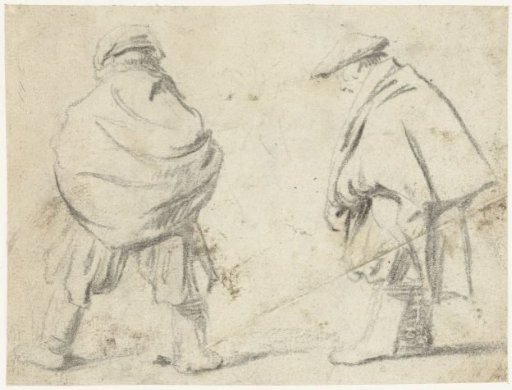 Study Sheet of a Standing Urinating Man, from Behind and from the Side