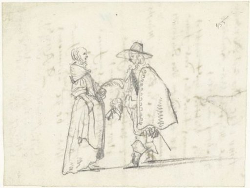 Standing man and woman in conversation