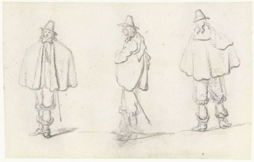 Three Studies of a Man in a Cape