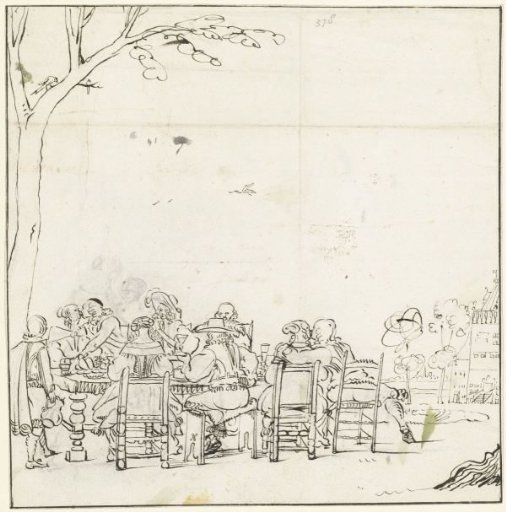 Merry company at a table outdoors