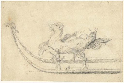 Sledge in the form of a winged dragon