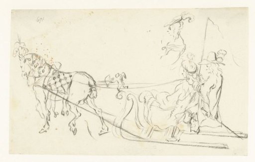 Couple in a Horse-Drawn Sleigh