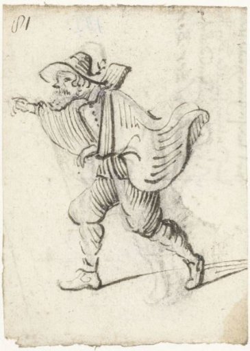 Man with Beard, Running to the Left