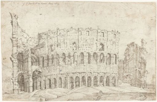 Exterior of the ruins of the Colosseum, Rome