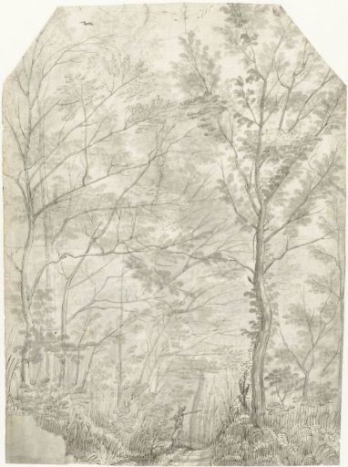 Grove of the Villa Madama outside Rome, with a Hunter