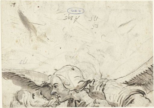 Study sheet with Jacob wrestling with the angel