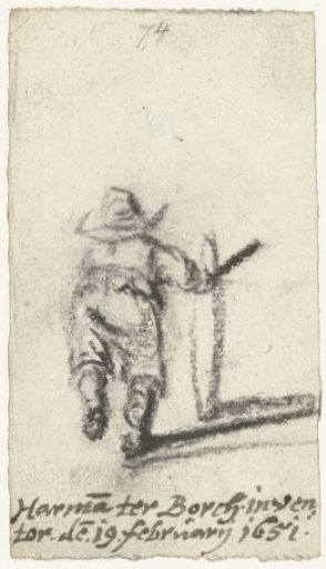 Boy Running with a Hoop, from Behind