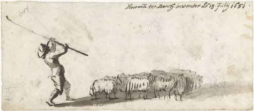 Shepherd Driving His Sheep