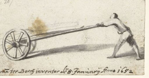 Man Pulling a Cart to Transport Wood