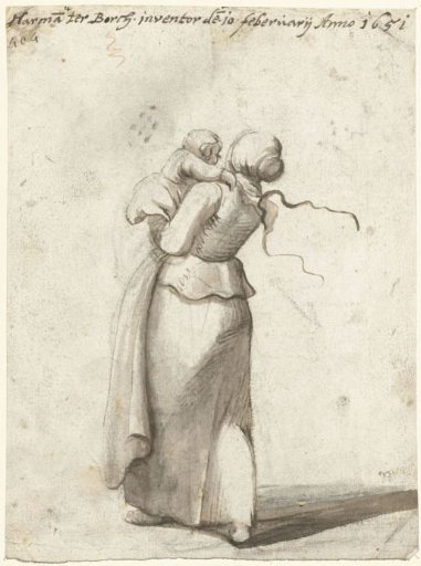 Child Carried by a Woman, from Behind