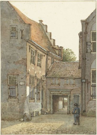 View of the Entrance to the Latin School, the St. Hieronymusschool, on the Kromme Nieuwegracht in Utrecht