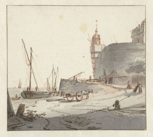 View of a Harbour at a City Wall