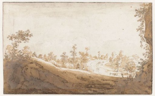 Hilly landscape with carts outside Brussels