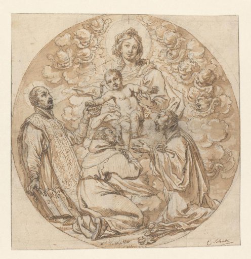 Mary with Child Adored by St. Ignatius of Loyola, St. Francis Xavier and a Holy Monk