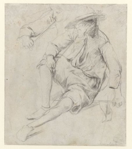Study of a Seated Man Smoking a Pipe