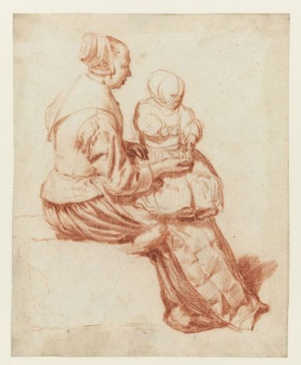 A Woman with a Child on Her Lap