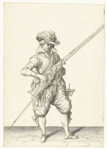 Soldier Holding His Musket with His Left Hand at His Right Side