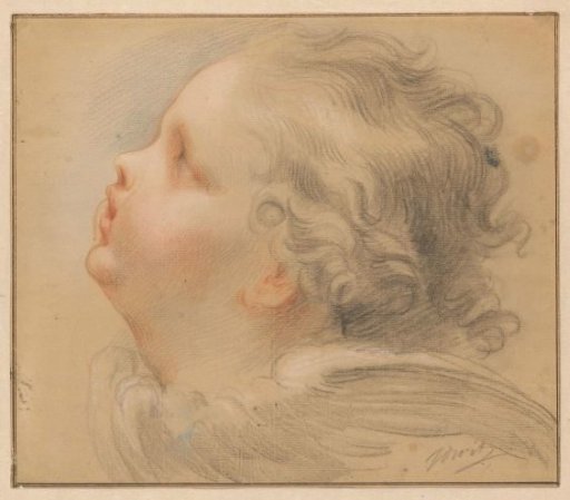 Head of a cherub, facing left