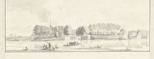 View over the Lek towards the village of Vreeswijk