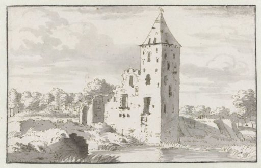 View of the Ruins of Kasteel Heusden, Noord-Brabant