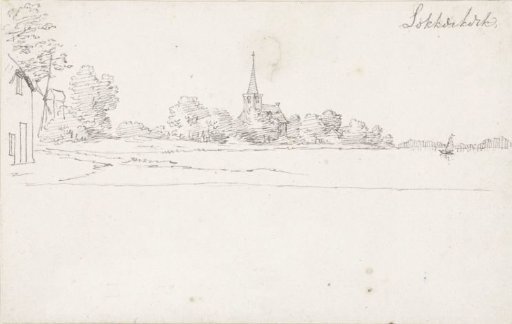 View of Lekkerkerk over the Lek