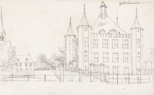 The Castle at IJsselmonde with the church tower on the left