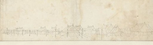 The cavalry camp on the Malieveld in The Hague, 1742