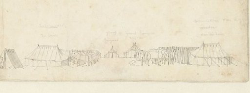 The cavalry camp on the Malieveld in The Hague, 1742; the left wing