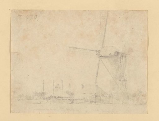 View of a farm with windmill