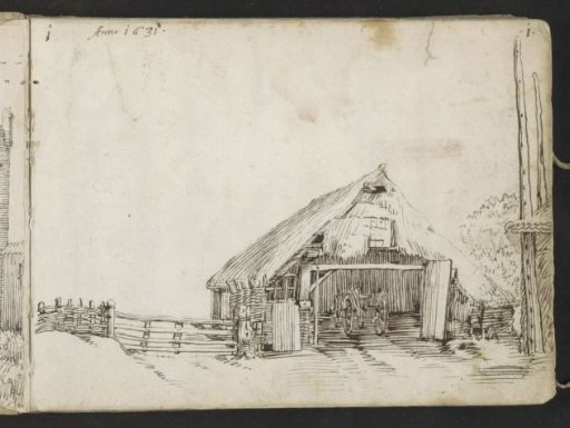 A horse-drawn cart in a hay barn outside Zwolle