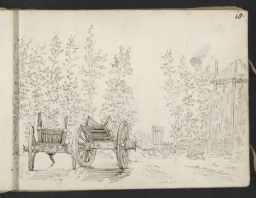 Two carts on a farmyard outside Zwolle