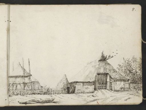 Haystack and a barn with a dovecote outside Zwolle
