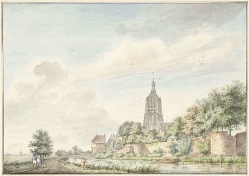 View of Asperen with the City Walls and the Church Tower